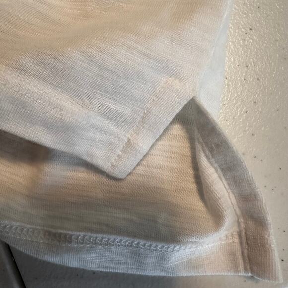 Talbots Slubbed Knit Top Shirt Cotton Modal Tie Detail White 3XP Petite Classic - Picture 8 of 11